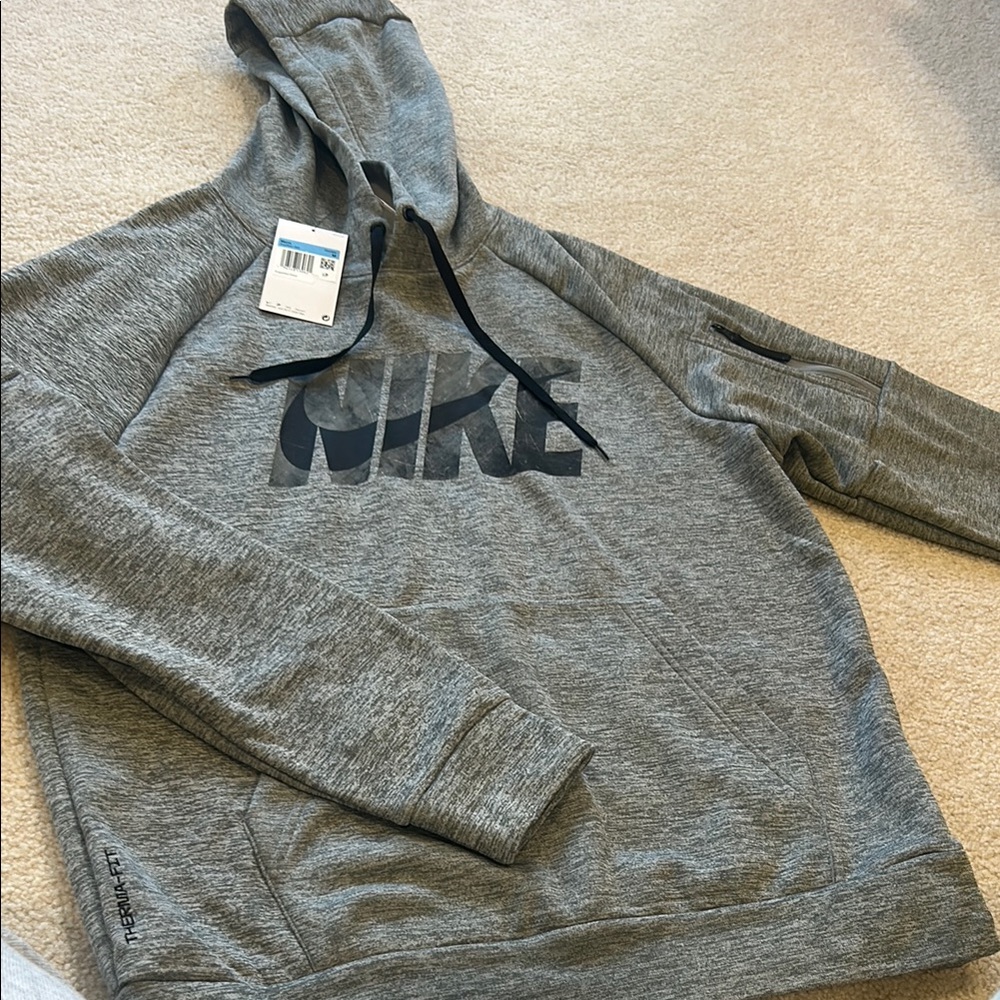 Nike Gray Pullover Sweater with Bold Logo